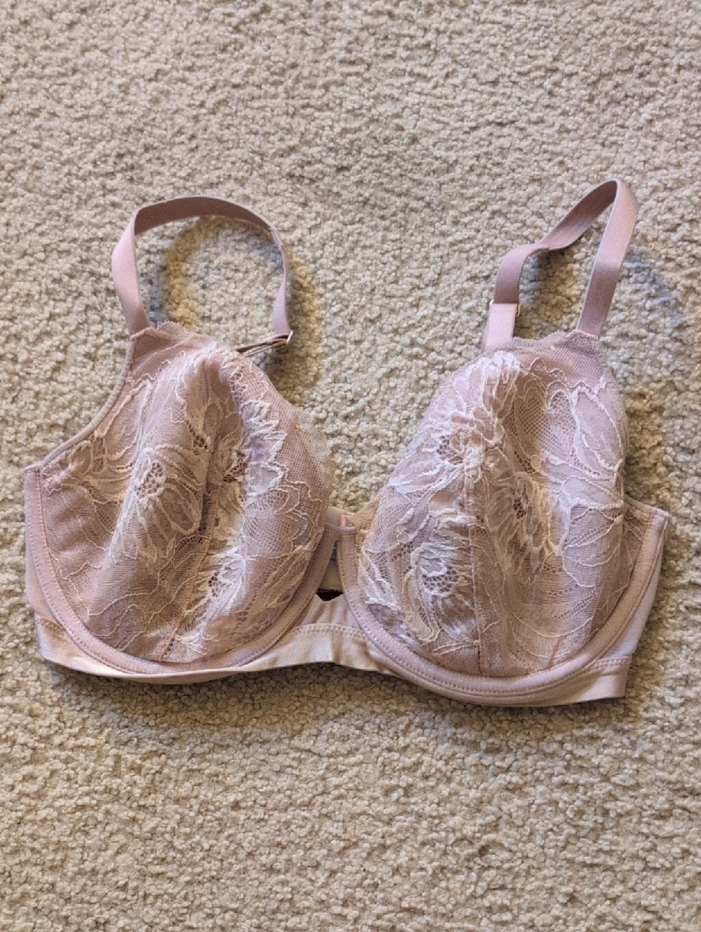 Soma Lightly Lined Perfect Coverage  Lace Underwire Bra in Dusty Pink